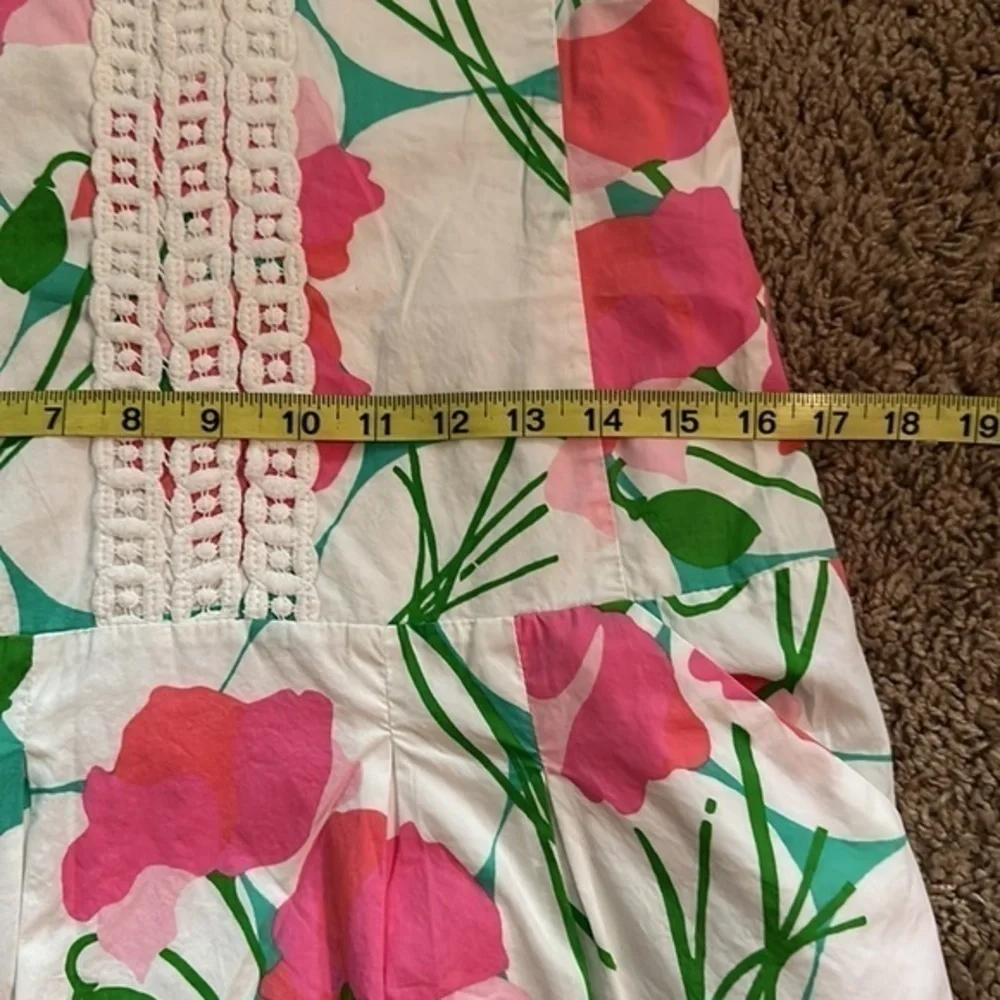 Lilly Pulitzer Girls Sleeveless Shift Dress 16 Altered Tucks White Pink Green